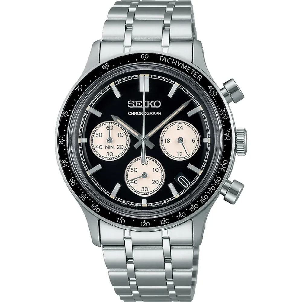 Orologio Uomo Seiko Sport Acciaio Cronografo Nero Data SSB479P1